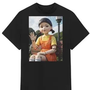 Squid Game 2 Young-hee Doll T-Shirt, Squid Game Season 2 Doll Shirt, Young-hee Doll Graphic Tee, Squid Game 2 Red Light Green Light Shirt, Squid Game Young-hee Tee, Squid Game 2 Character T-Shirt
