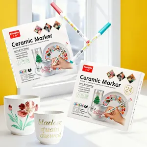 Guangna acceptance of new ceramic markers does not fade, environmentally friendly ceramic pens, art markers, 12-color boxes
