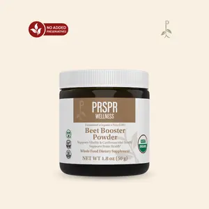 PRSPR Wellness Beet Booster Powder - Organic Fermented Beet Root & Cocoa Blend with Lactobacillus Acidophilus for Digestion & Energy - 1.8 oz