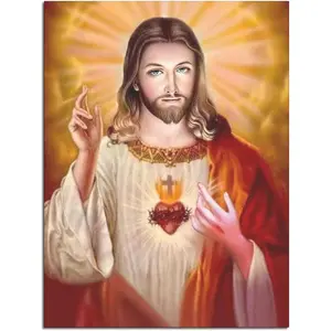 Christ Sacred Heart of Jesus Posters Canvas Wall Art Poster Picture Home Room Decor Painting 12x16inchs(30x40cm) 1 Count Frameless