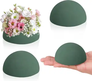 LOKIPA 4 Pack Small Floral Foam Half Ball, Floral Foam round Half Ball Floral Foam for Artificial Plant Floral Arrangement Wedding Garden Decorations(3.54X1.77Inch)
