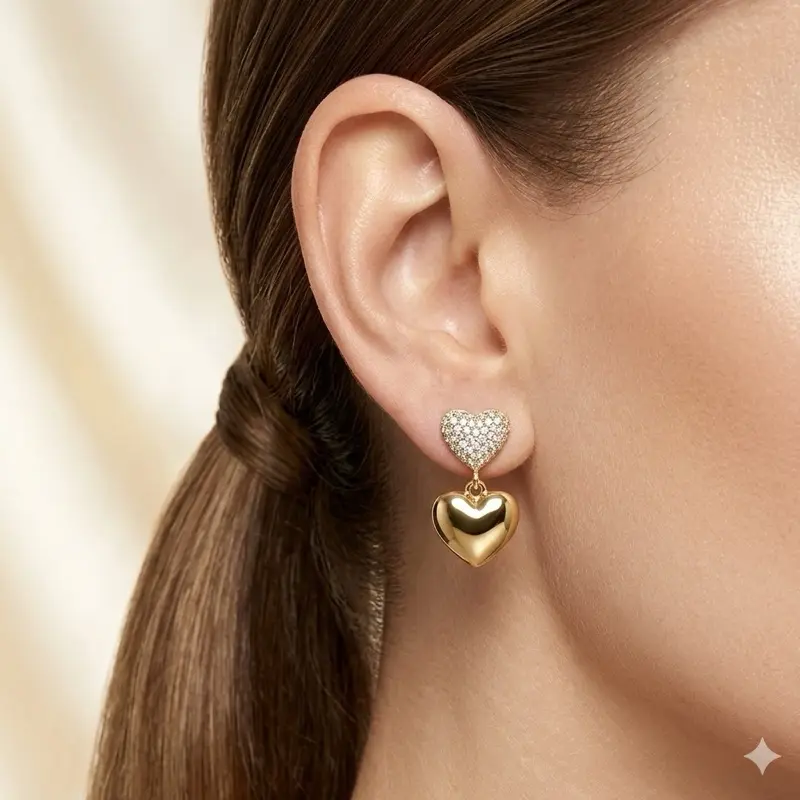 Elegant Heart-Shaped Earrings for Daily Wear - Perfect for Everyday Use, Enhance Your Style with These Beautiful Accessories