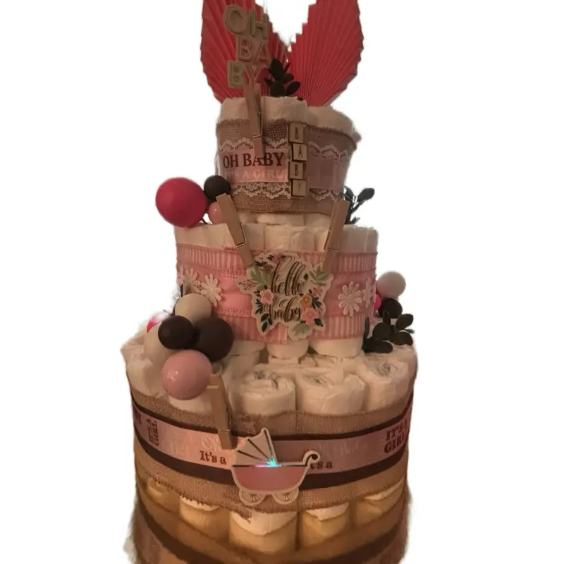 Girl Baby Shower Theme with Pink and Brown Colors, Walmart Diapers, Decorative Elements, and Sleek Design