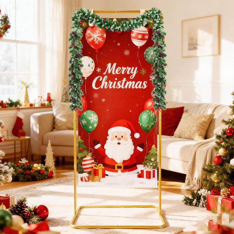 Rectangular Golden Metal Arch Decorated with Balloons/Flowers/Banner, a Backdrop for a Party Wedding Birthday(2.6x5.7FT)