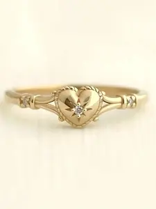 1 PC Charm Cubic Zirconia Heart Signet Ring For Women For Wedding Engagement Party Jewelry Valentine's Day Gift