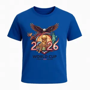 2026 World Cup Soccer Tee USA Canada Mexico Unisex 100% Pure Cotton Casual Daily Wear Shirts for Youth and Adults - Menswear