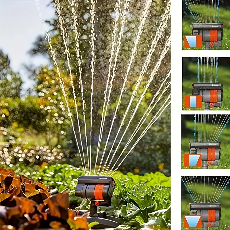 Adjustable Garden Sprinkler, 180-Degree Rotating Nozzle - Full Coverage Lawn and Garden Irrigation, No Electricity Required - Suitablr Courtyards, Farms, Lawns, etc. - Plastic Construction, Oscillating Nozzle, Adjustable Water Sprinkler