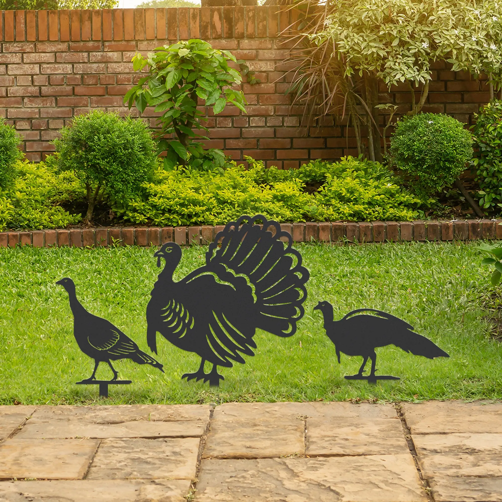 Garden Art - Rustic Turkey Garden Stakes Garden Art - Rustic Turkey Garden Stakes