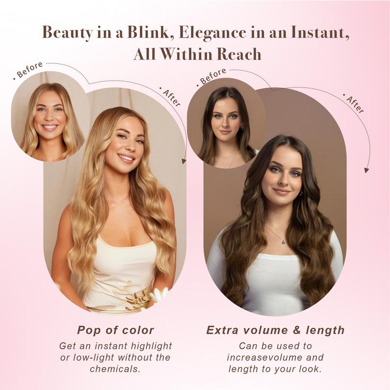 【QBEAUTY 】24 Inches Invisible Clip- in Synthetic Hair Extensions Thick Natural Hairpieces Double Weft 4/3/2 Secure Clips Long Wavy Secret Hairpiece for Women 【QBEAUTY 】24 Inches Invisible Clip- in Synthetic Hair Extensions Thick Natural Hairpieces Double Weft 4/3/2 Secure Clips Long Wavy Secret Hairpiece for Women