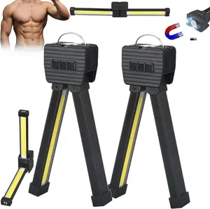 Gym Lamp, Portable Camping lamp, Magnetic Work Light Rechargeable, 180° Rotate Foldable with Hang Hook Camping Lamp, USB Power LED Handheld Flashlight, Gift for Men/Women