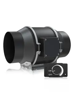 4" Inline Duct Fan, 212 CFM Ventilation Exhaust Fan with Speed Controllor & Quiet EC Motor, Ideal for Heating, Cooling, Grow Tents, Hydroponics Ventilator Metal