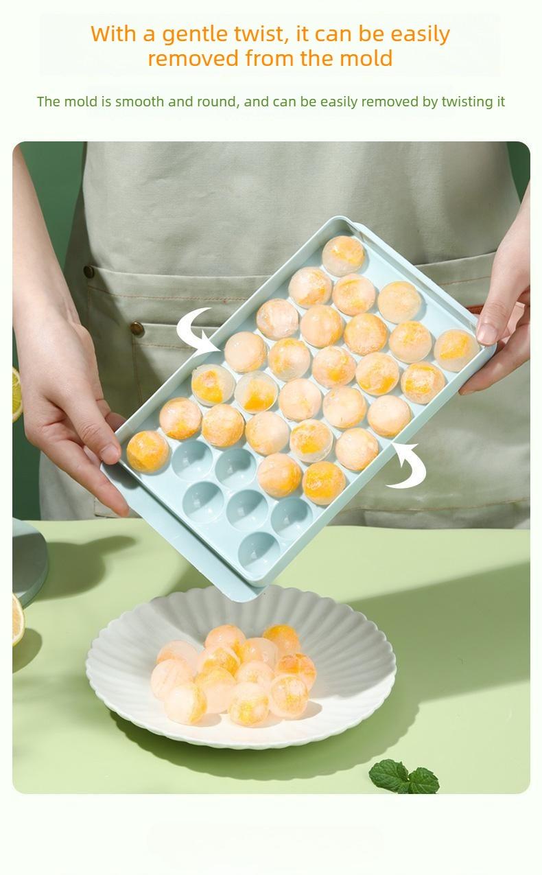 2PCS Ice cream mold for white glutinous rice jelly/gel; food-grade; suitable for making baby food; DIY spherical shape; trending round balls; for refrigerator storage