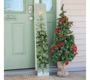 Sincere Surroundings 47" Evergreen Tree Star Porch Board