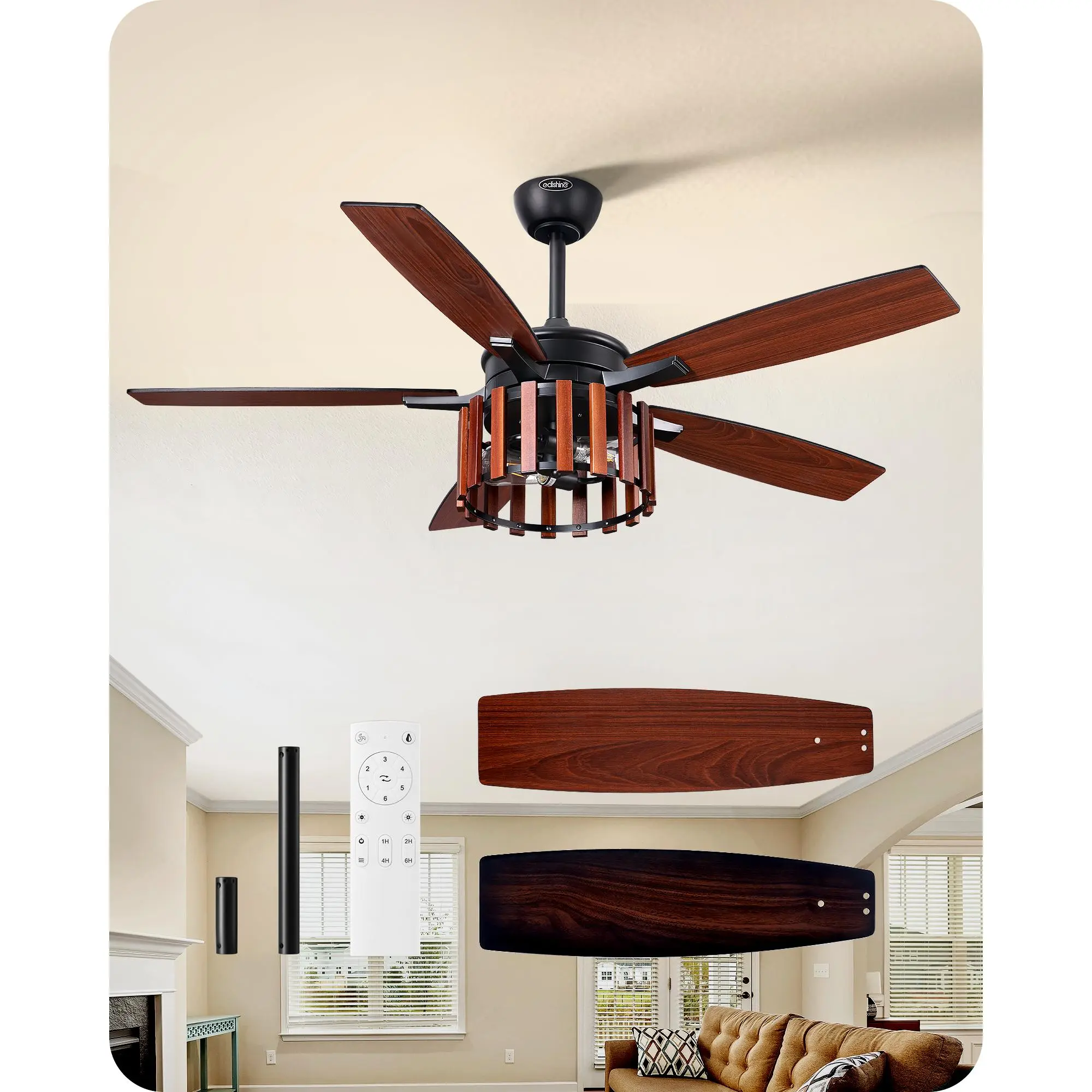 Wooden Caged Fan