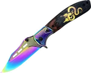 Men’s Snake Pattern Folding Knife – Unique EDC Pocket Knife, Perfect for Outdoor Camping & Fruit Cutting