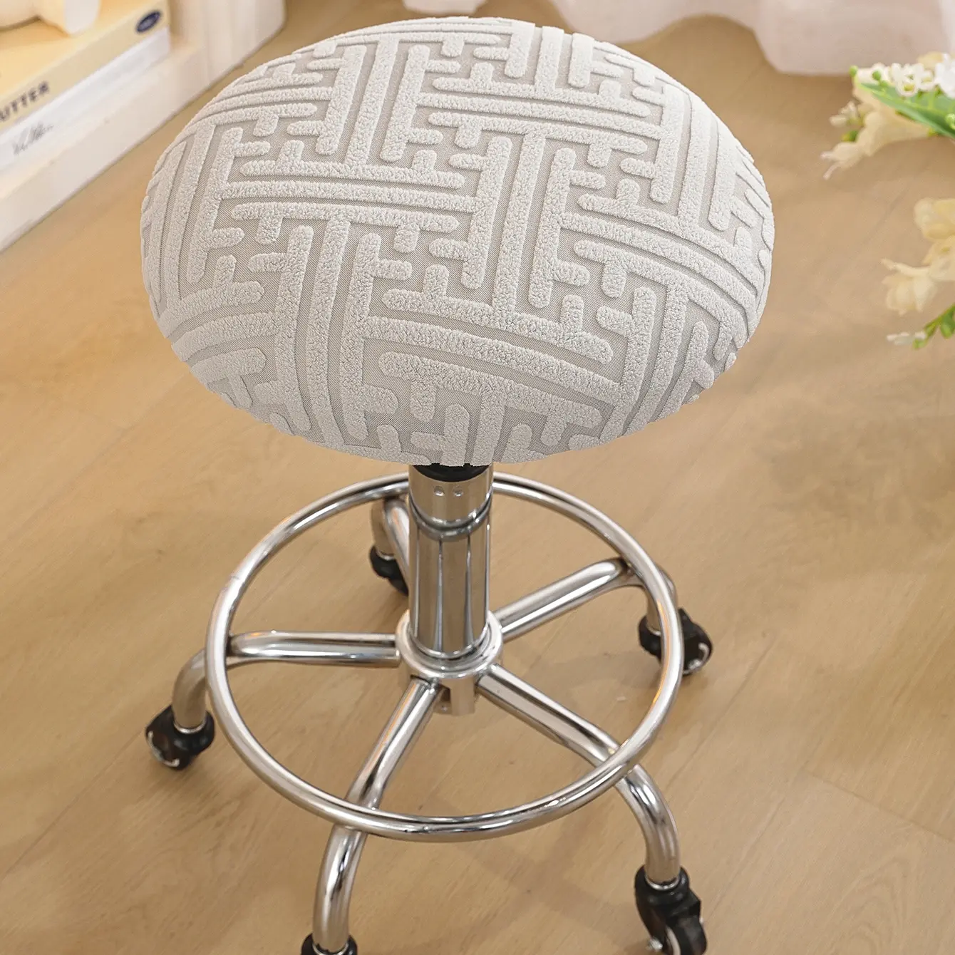Clearwing Round Stool Chair Cover Slipcover, Chair Covers For Living Room, Lounge Chair Covers, Washable Chair Slipcovers, Easy Clean, Pet Friendly, Dustproof Sofa Pad, Full Coverage, All Seasons Use, Home Decor