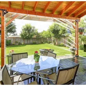 Heavy Duty 20 Mil Clear Vinyl Tarpaulin – All-Weather Waterproof, Dustproof and Windproof Cover with Reinforced Edges and Grommets for Patio, Balcony and Yard