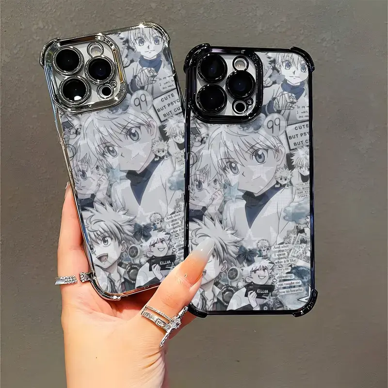 Killua Manga Phone Case|Hunt3r x Hunt3r Collage Protective Cover For iPhone 17 Pro Max 16 15 14 13 12 11 for Samsung S21 S22 S23 S24 S25 S26 Phone Case|Tough Phone Case|Gift For Fans|Best Gift