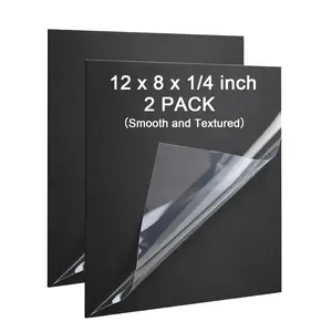 ABS Plastic Sheet 1/4 Inch Thick - 2PACK 12" x 8" Black Rigid ABS Board  Resistant Heat Moldable ABS Plastic Panel for Industrial DIY Projects,  Decor, Handicrafts - (Textured & Smooth)