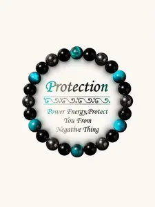 Mystic Triple Shield Bracelet, Energy Armor for Wealth & Protection, Unisex Aura Cleansing Jewelry, Spiritual Gift for Him & Her, Crystal Bracelets