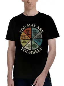 Men's & Women's You May Ask Yourself Pie Chart T-Shirt - 220gsm Cotton Short Sleeve Round Neck Henley Shirt with Pie Chart Graphic Casual Suitable for - Wear Machine Washable Unisex Apparel