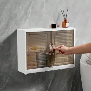 5 hooks, 2 wall-mounted mirror cabinet storage boxes, toilet countertop cosmetics shelves, bathroom cabinet wall-mounted compartment organizing boxes, kitchen seasoning shelf storage racks, Mother's Day gifts Christmas gifts