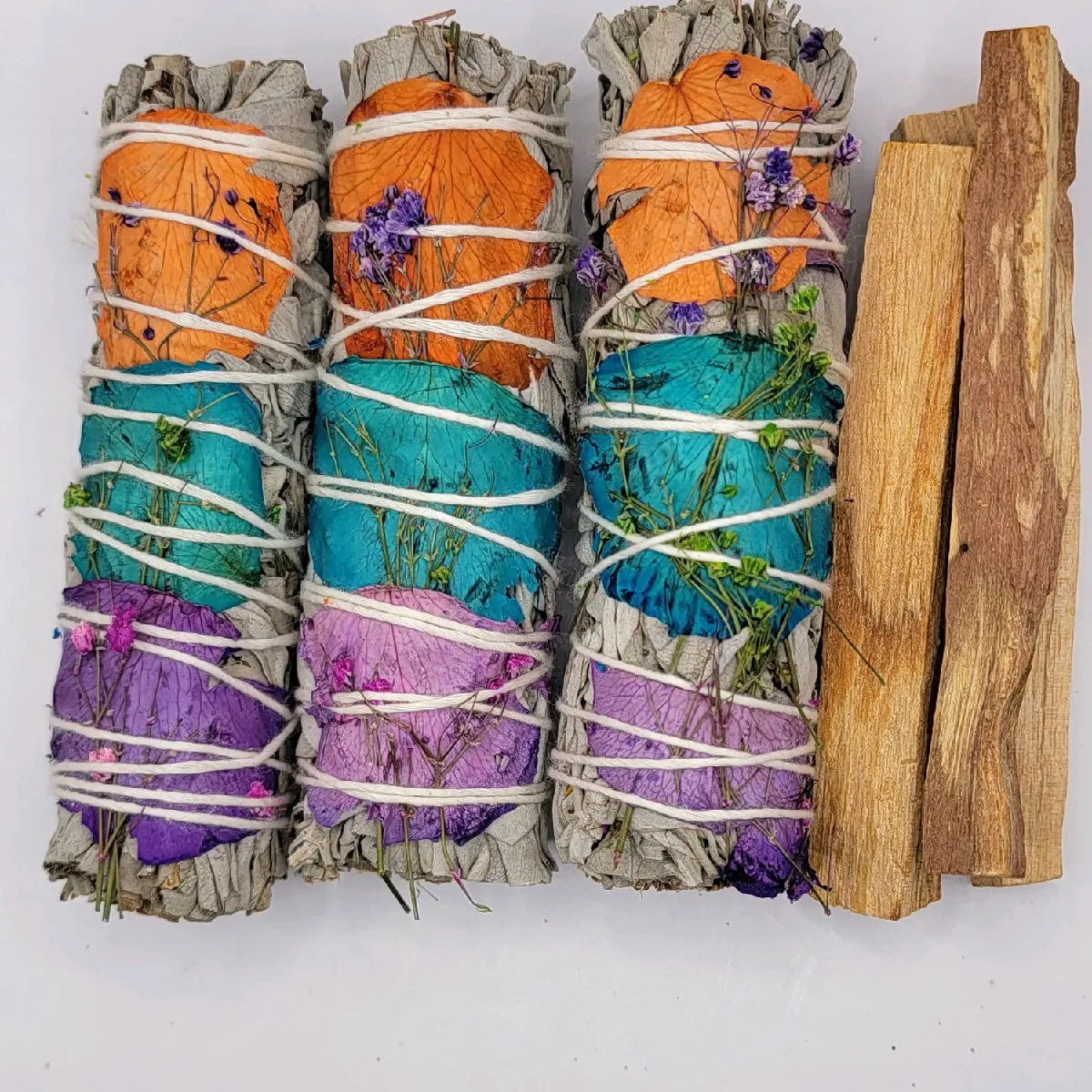 Smudging Kit with White Sage and Palo Santo for Spiritual Cleansing and Purification