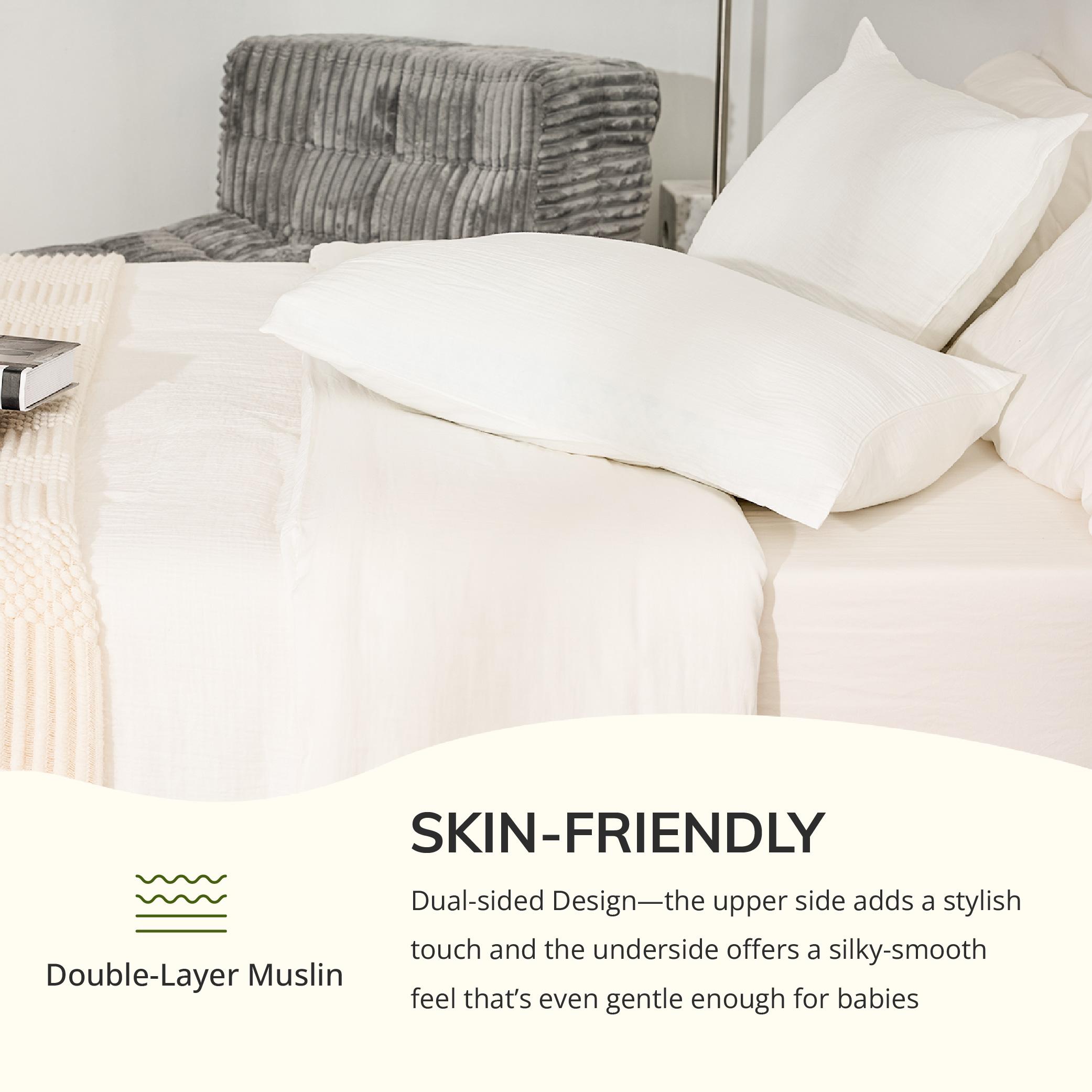 EGO Luxury 100% Cotton Duvet Cover Set, 3 Counts, Breathable & Ultra-Soft, Dual-Sided Design, 8 Corner Snap Buttons, Hidden Zipper, Eco-Friendly Bedding Comfortable