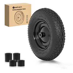Yesker 4.80/4.00-8" Tires and Wheels Replacement, 16" Pneumatic Air Inflated Tire with 5/8" Axle Bore for Wheelbarrow, Gorilla Cart, Hand Truck, Utility Cart, 1 Pack fathersdaygift