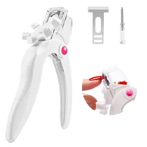 Nail Clippers for Acrylic Nails, White Adjustable Stainless Steel Acrylic Nail Clippers, Professional Rotary Nail Cutter for False Nail Tips, Manicure Nail Salon Tool