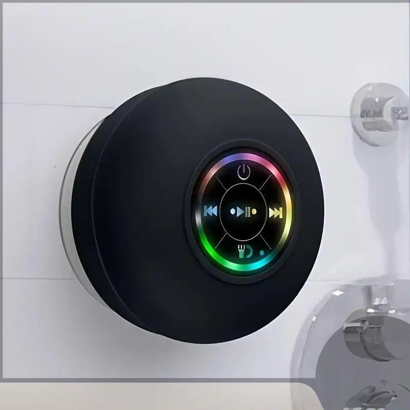 Mini Bluetooth Shower Speaker With LED Light, Portable IPX4 Waterproof ...