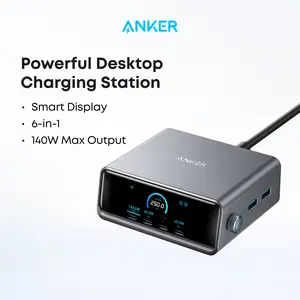 [Live Only] Anker Prime Charger, 250W GaN Prime USB-C Charging Station, Ultra-Fast 6 Ports, 2.26" LCD Display and Smart Control Dial (Silver)