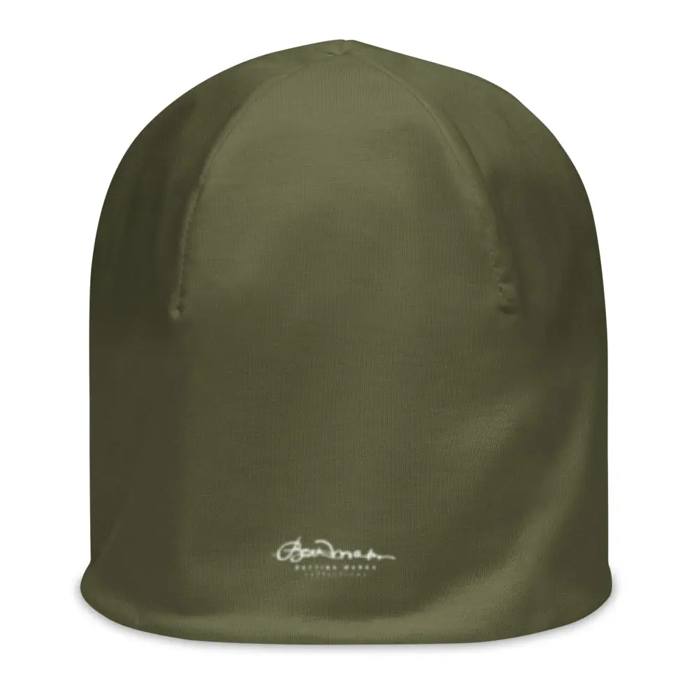 Olive Green All-Over Print Beanie