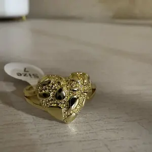 Gold plated heart nugget rings