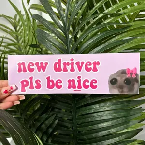 New Driver Pls Be Nice Waterproof Vinyl Car Decal Bumper Sticker