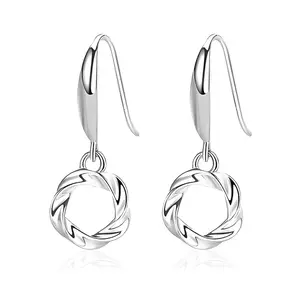 925 Sterling Silver Open Love Knot Drop Earrings - Sterling Silver, Elegant Design, Drop Style, Perfect for Any Occasion