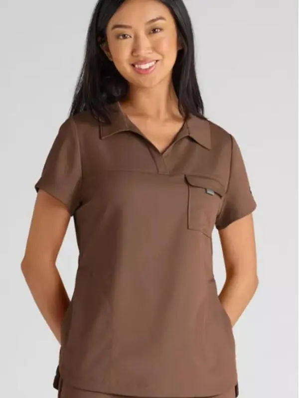 Grey's Anatomy by Barco Emerge Emery Women's 3-Pocket STRETCH Collar V-Neck Scrub Top