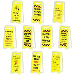 10 Pack Funny Office Note Holder Clips, Overstimulated Desk Sign Funny Desk Signs Gag Sticky Note Holder Office Gag Gifts for Coworker Leader Boss Manager