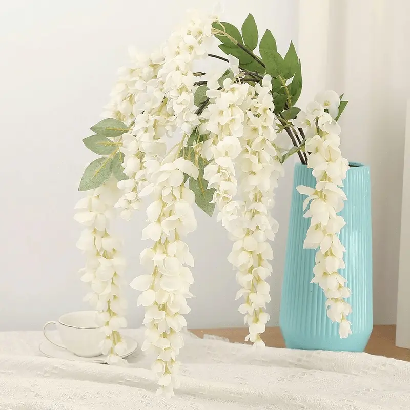 Artificial Fake Wisteria Hanging Flower Garlands And Flower Strings, Flower Design, Artificial Fake Plants, Artificial Flower Decorations, Suitable For Outdoor Ceremonies, Wedding Arches Decoration, Party Decoration