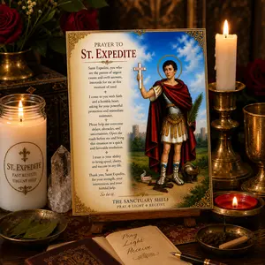 St. Expedite Prayer Altar 8x10 Photo – Devotional Print for Fast Results & Urgent Petitions