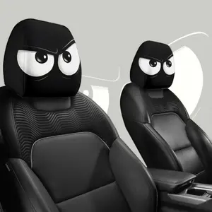 Angry Cartoon Eyes Car Headrest Covers, Easy Installation, Long Drive Fatigue Relief, Ideal Halloween Christmas Gift, Car Interior Decor, Car Accessories