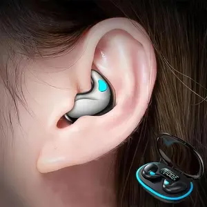 Good Sound Quality In-Ear Design Wireless Earphones Bluetooth Earphones with Digital Display Noise Canceling for Sports Games Running Skateboarding Skiing Wireless Earphones Electronic Audio Headset Earbud Black