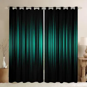 Ombre 30%-50% Blackout Curtains,Geometric Abstract Ombre Window Curtains,Modern Darkening Drape,Gradient Lines Window Treatment(2 Panels,42 x 84 Inch)