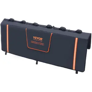 VEVOR Tailgate Bike Pad, TikTokShopBlackFriday, 62" Truck Tailgate Pad Carry 6 Mountain Bikes, Tailgate Protection Pad with Reflective Strips and Tool Pockets, Tailgate Pad with Rear Camera Opening for Pickup Trucks