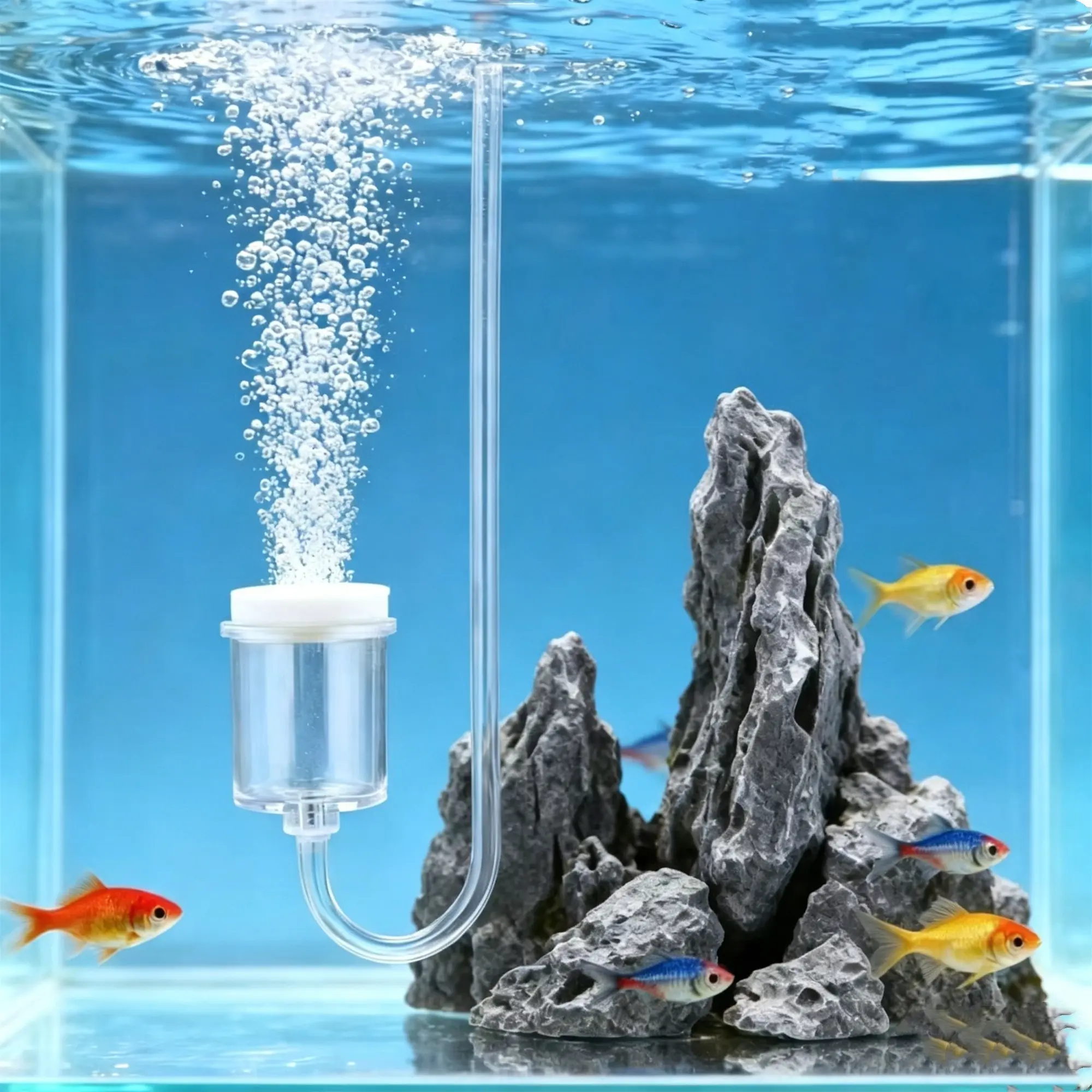 Fish Tank Nano Bubble Refiner, Silent Aeration Device, Transparent Acrylic Stand, Efficient Fogging Bubble Disc, Aquarium Oxygen Pump Accessory, Aquarium Accessories, Aquarium Filter, Aquarium Supplies