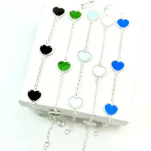 S925 Real Silver Heart Bracelet Design for Her 7'' 1/2