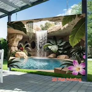 Large Outdoor Decorative Poster, Garden Landscape Print, Ideal Party Backdrop & Festival Decoration, Perfect for Live Streaming Backgrounds