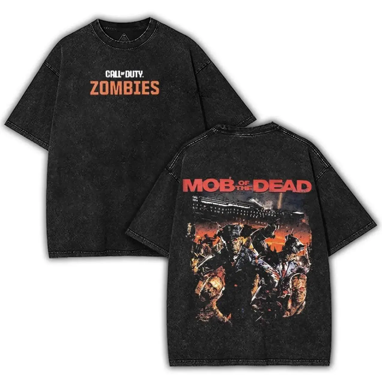 Call Of Duty Zombies Mob Of The Dead Y2K Game Acid Graphic Tee Vintage Printed T-Shirt