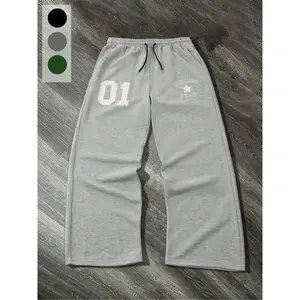 Men's loose pattern drawstring sports pants, fashionable wide leg printed jogging pants, suitable for winter casual wear, with multiple colors to choose fromRAIMENTRY