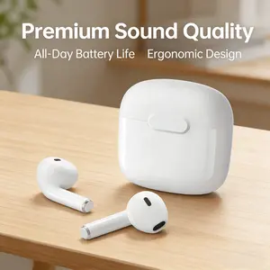 Stereo Wireless Earbuds, Ideal for Music and Sports, Touch Control, Rechargeable, Long Battery Life, Compatible with iOS and Android